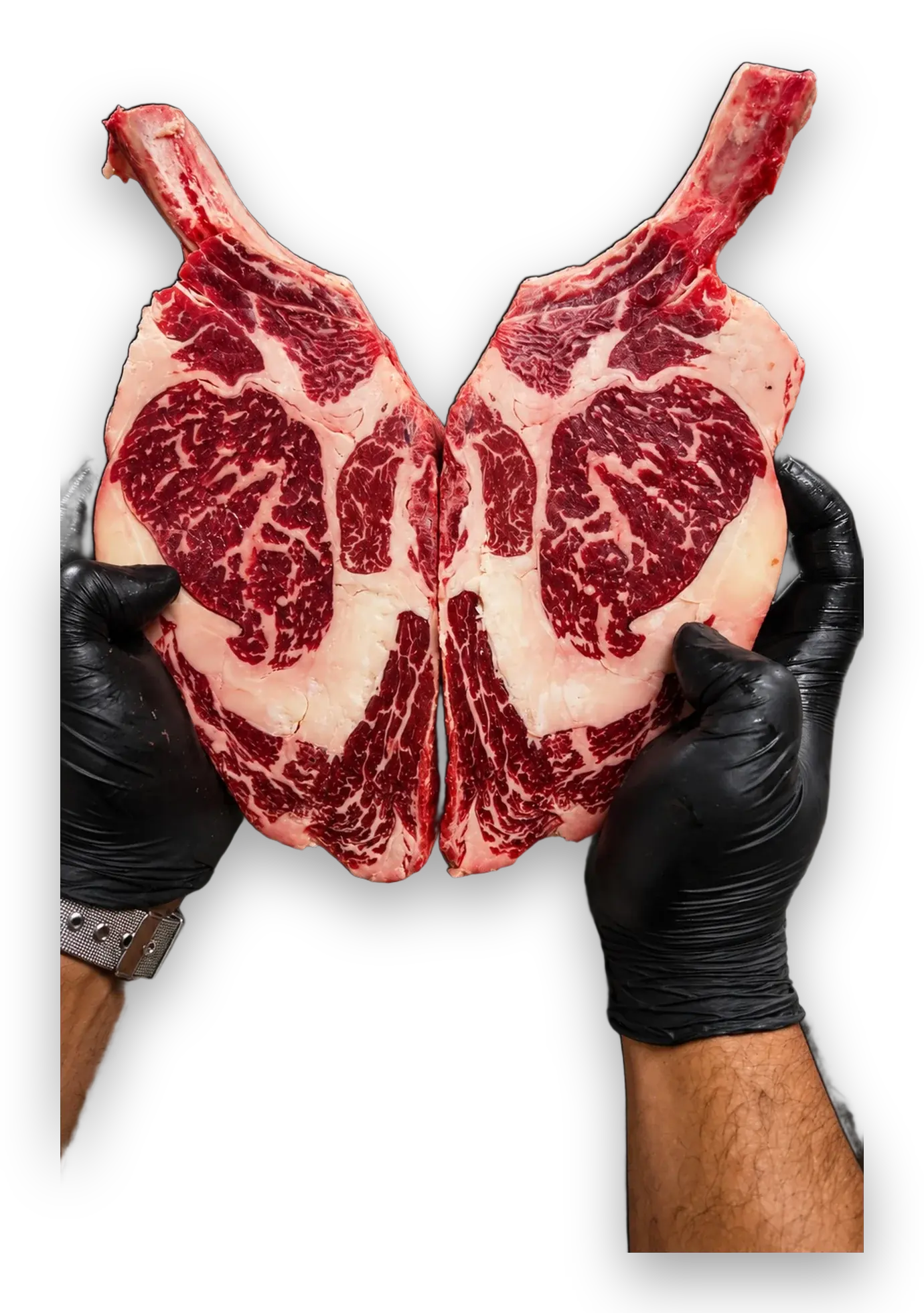 Tomahawk-Steak, von Hand zugeschnitten